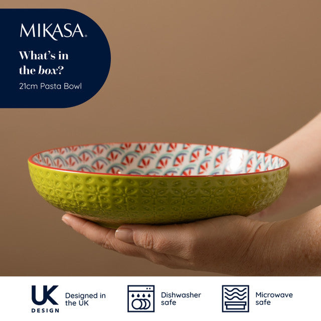 MIKASA GEOMETRIC LINE STONEWARE BOWL 21CM