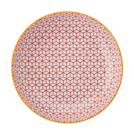 MIKASA GEOMETRIC BLUE STONEWARE BOWL 21CM