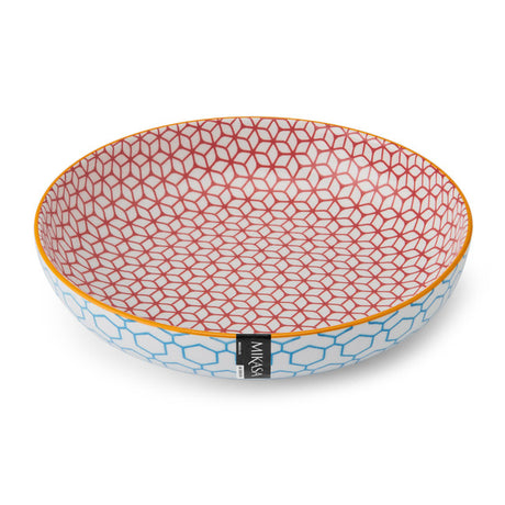 MIKASA GEOMETRIC BLUE STONEWARE BOWL 21CM