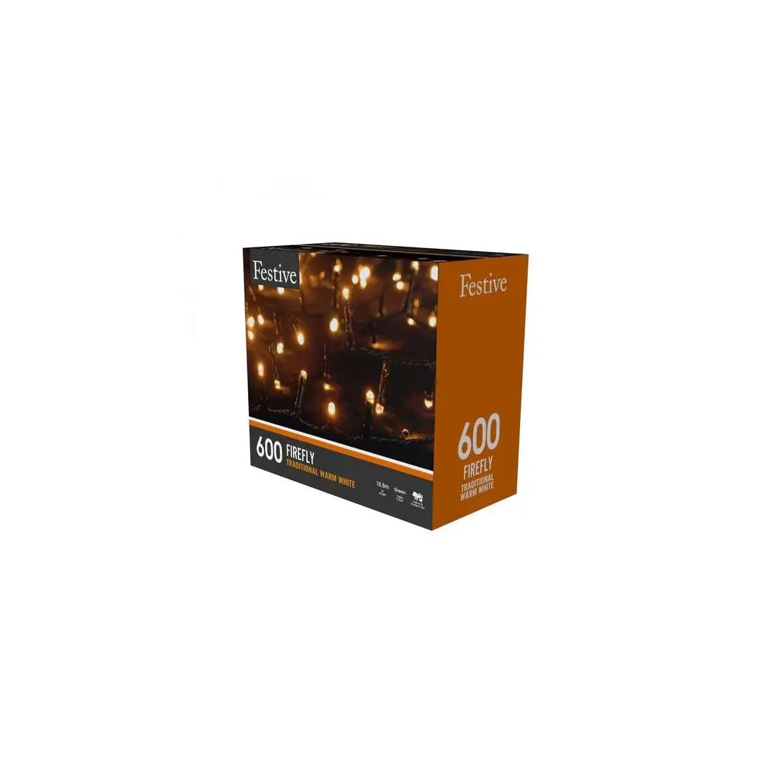 600 TRADITIONAL FIREFLY LIGHTS WARM WHITE 15.5M LIT LENGTH