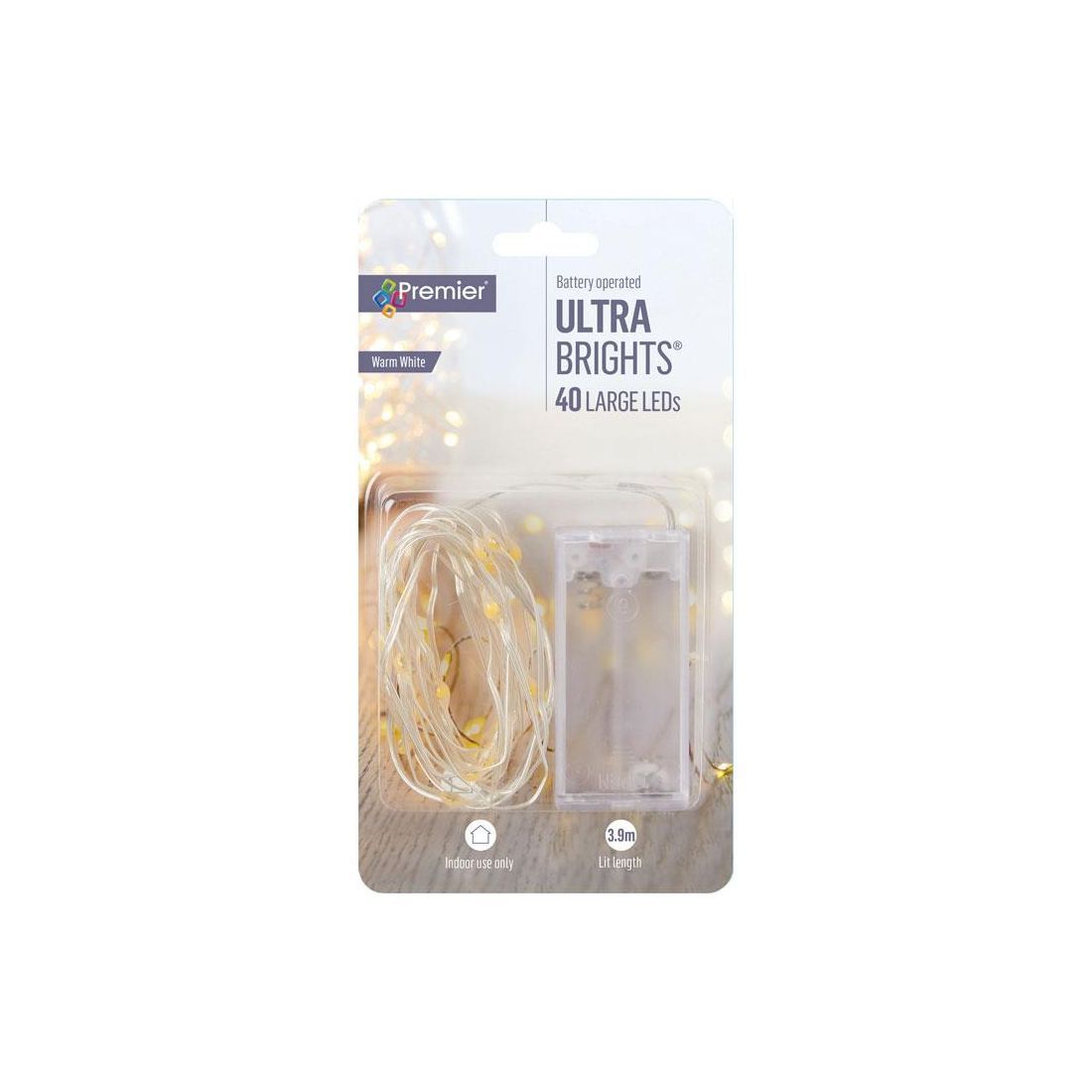 ULTRA BRIGHTS 40 LARGE LEDS WARM WHITE 3.9M LIT LENGTH