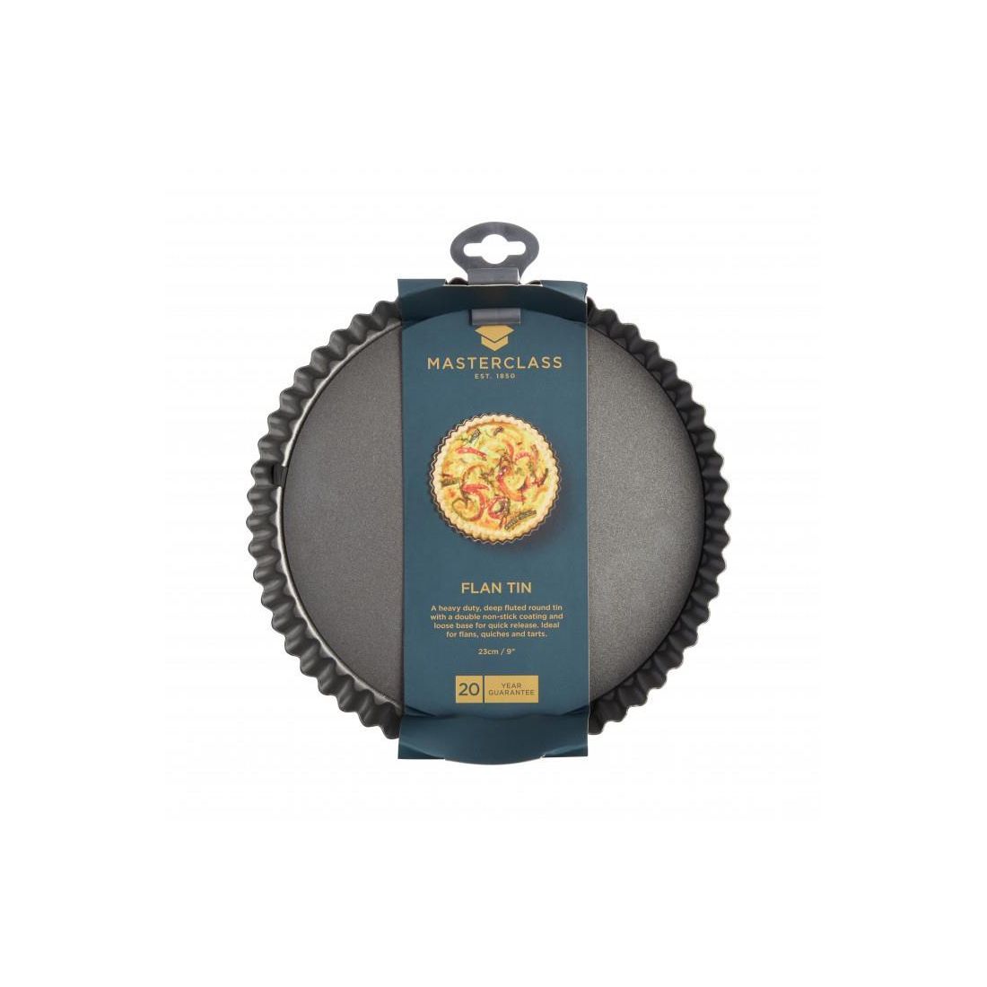 NON-STICK LOOSE BASE FLUTED QUICHE TIN 23CM