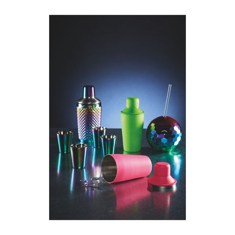 SET OF FOUR METALLIC FINISH SHOT GLASSES