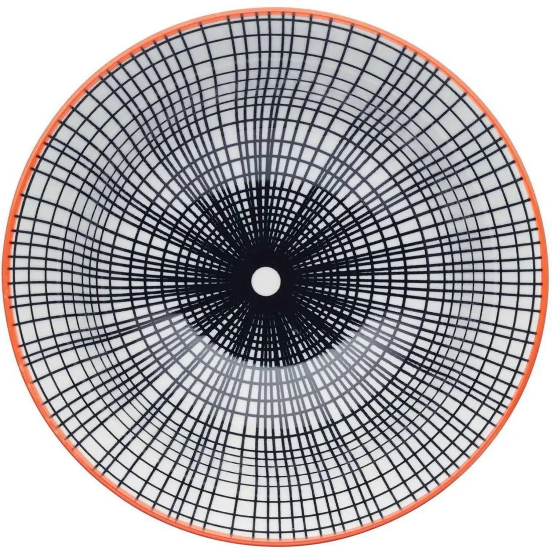 BLACK SWIRL CENTERED CERAMIC BOWL 16CM