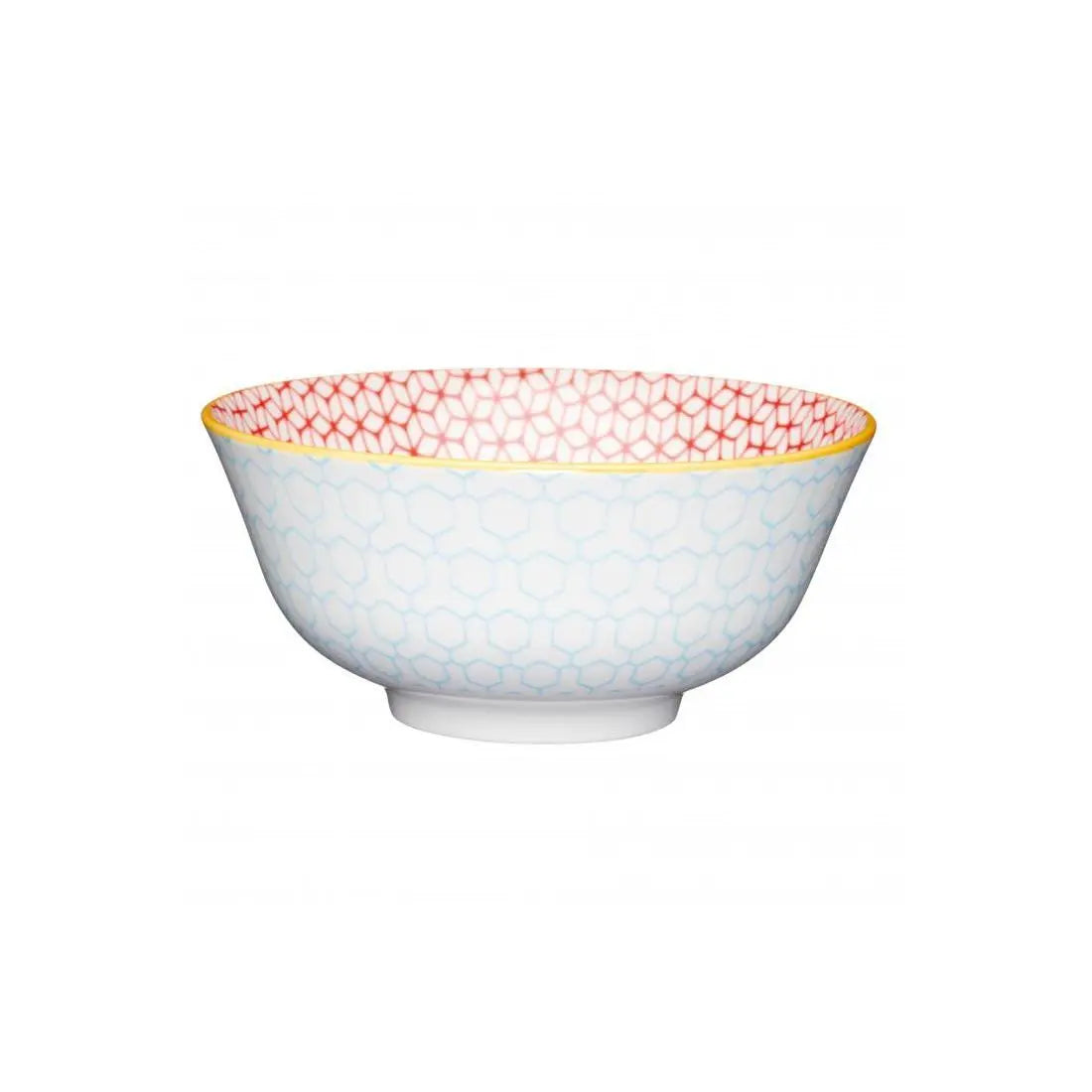 GEOMETRIC BLUE CERAMIC BOWL 16CM