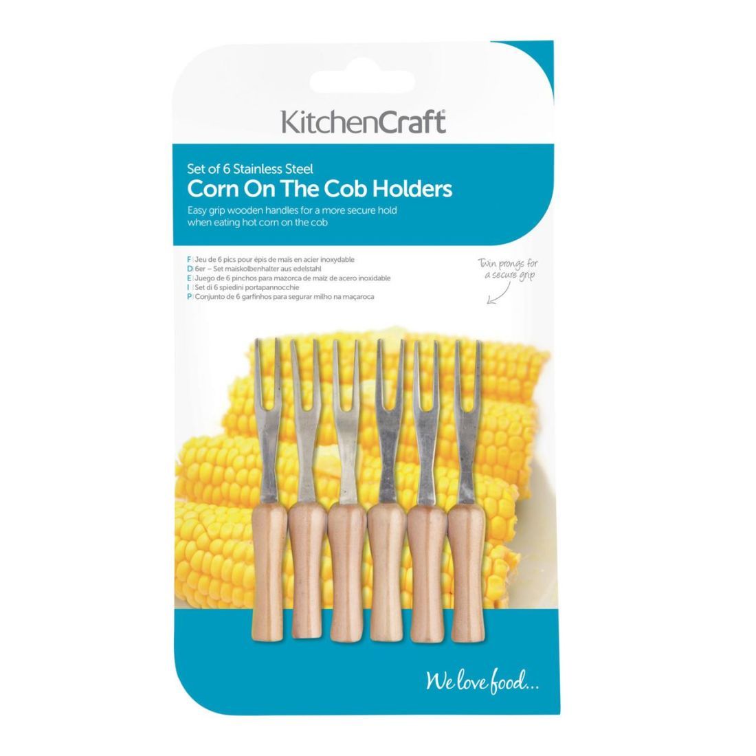 SET OF SIX CORN ON THE COB HOLDERS