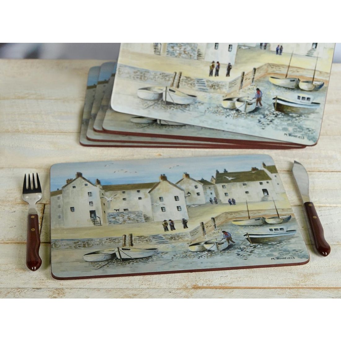 CORNISH HARBOUR PACK OF SIX PREMIUM PLACEMATS