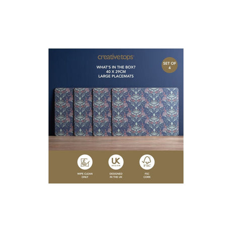 ARTS & CRAFT PACK OF FOUR LARGE PREMIUM PLACEMATS