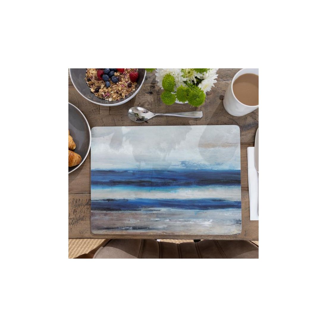 BLUE ABSTRACT PACK OF SIX PREMIUM PLACEMATS