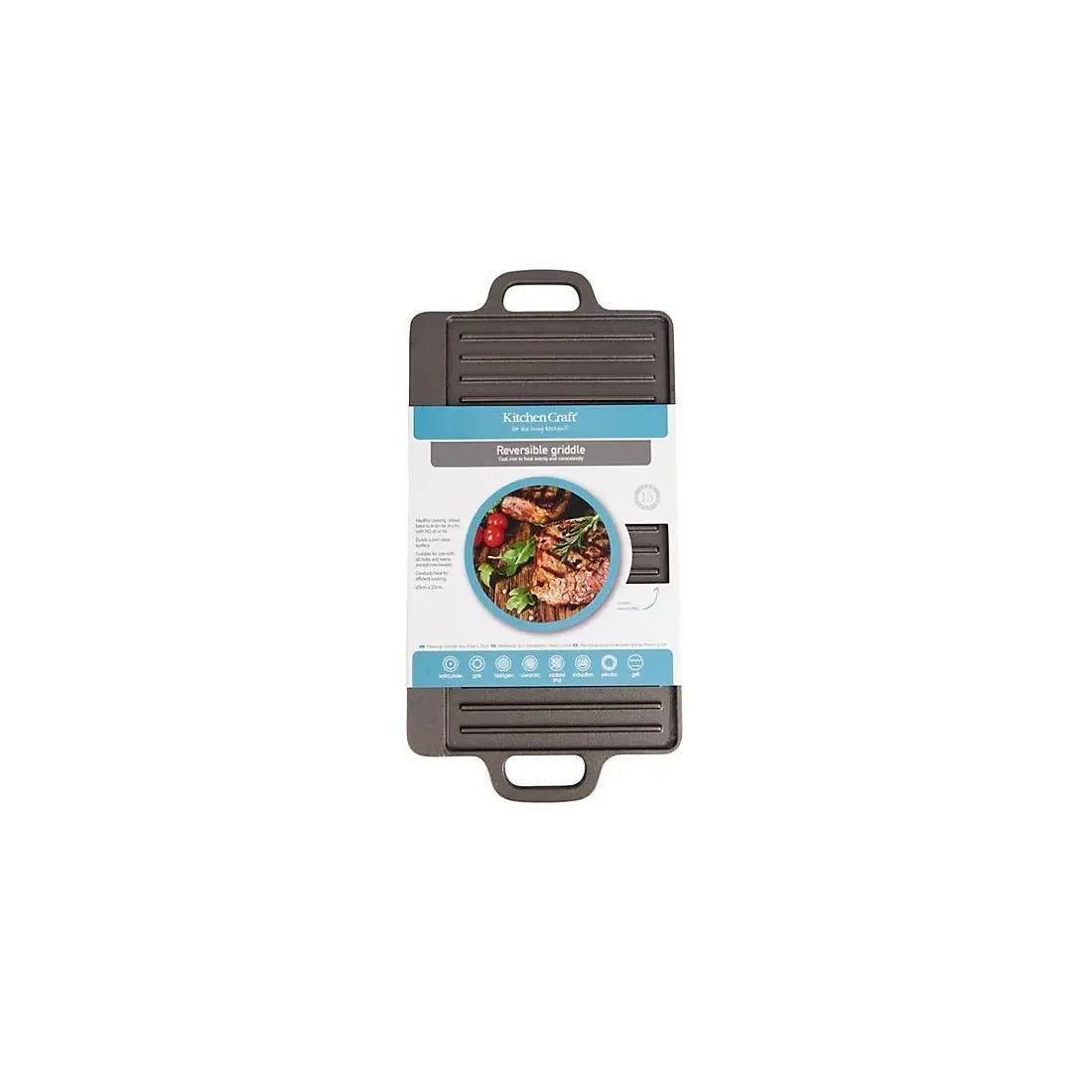 DELUXE CAST IRON GRIDDLE PAN 45CM X 23CM