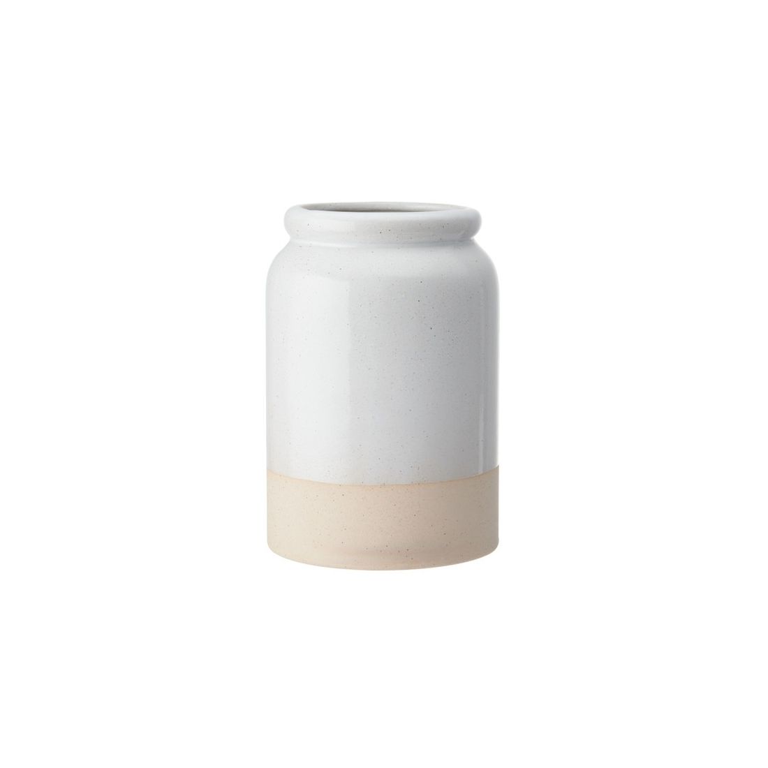STONEWARE UTENSIL HOLDER CREAM