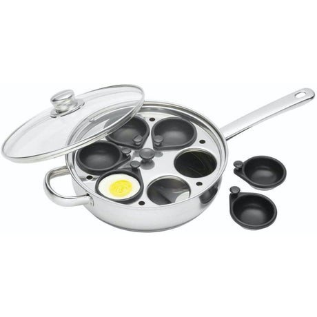 6-HOLE STAINLESS STEEL EGG POACHER 28CM