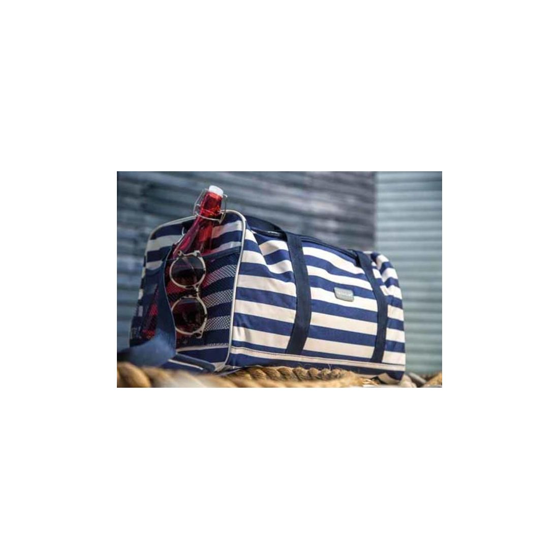 LULWORTH EXTRA LARGE NAUTICAL-STRIPED FAMILY COOL BAG