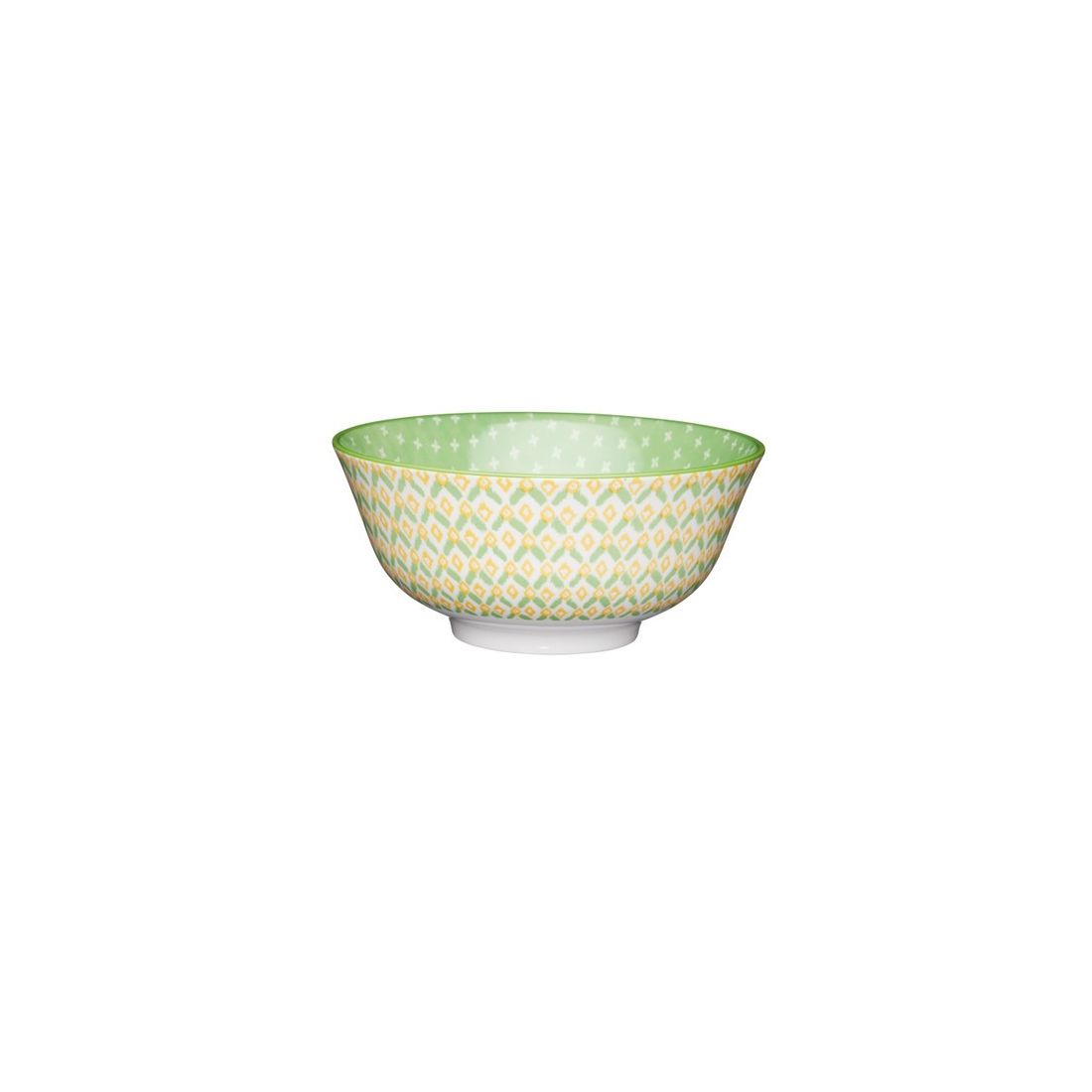 GEOMETRIC CERAMIC BOWL GREEN 16CM