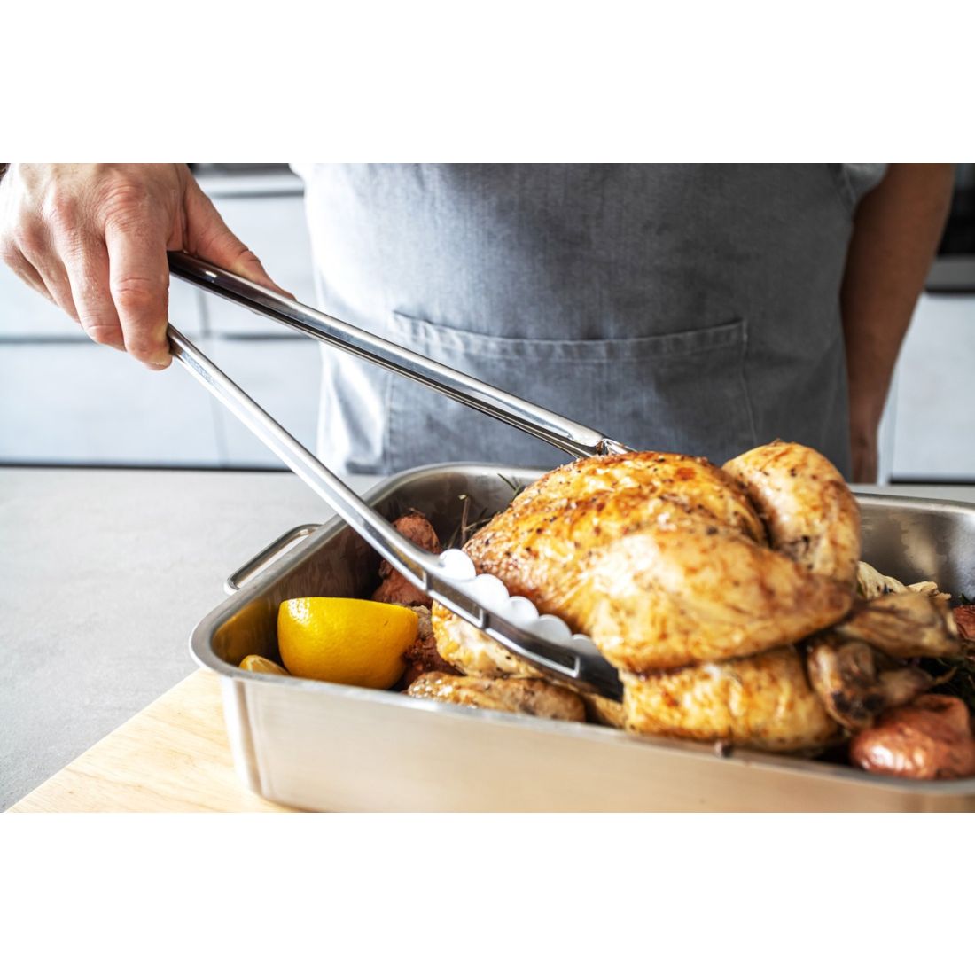 STAINLESS STEEL FOOD TONGS 40CM