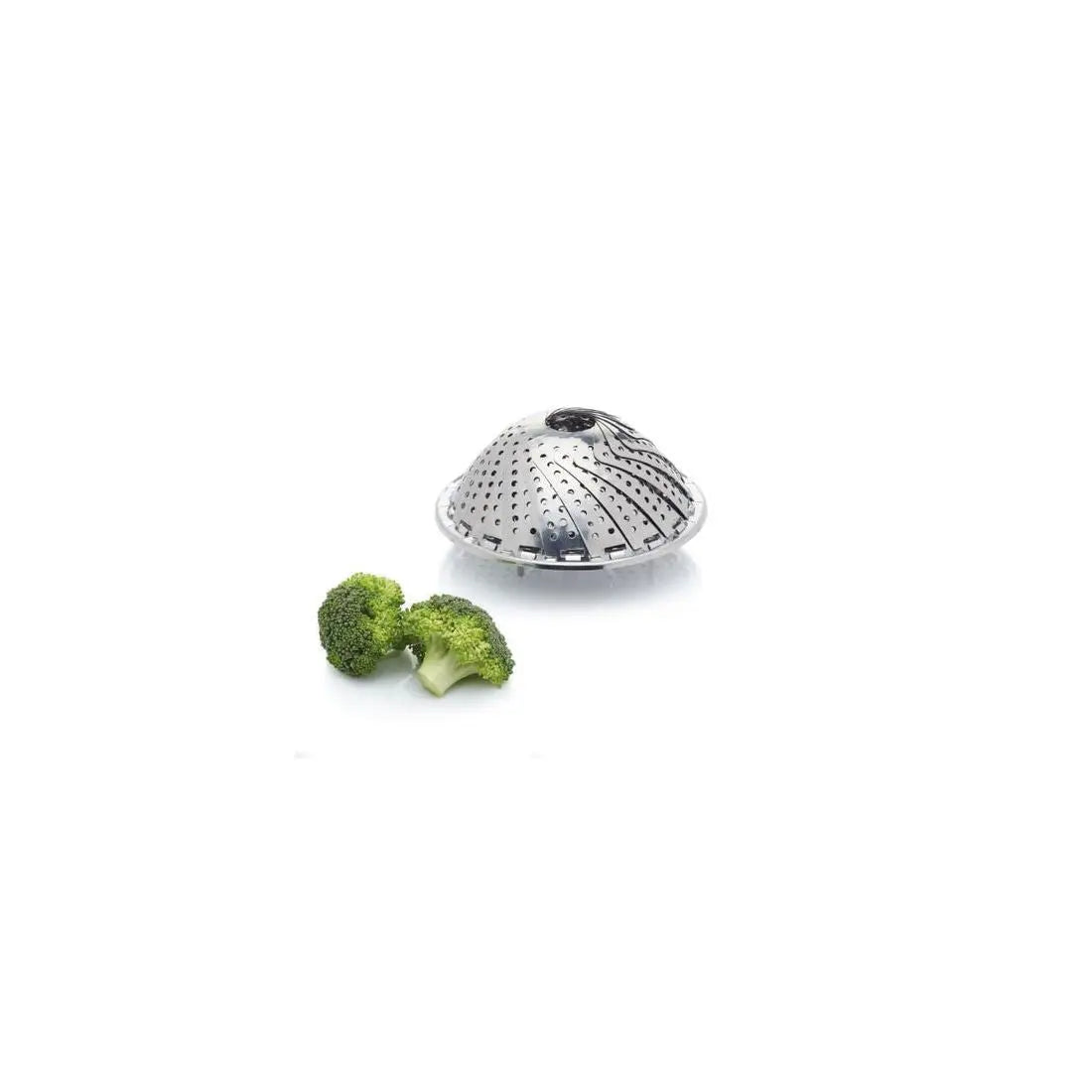 STAINLESS STEEL COLLAPSIBLE STEAMING BASKET 23CM