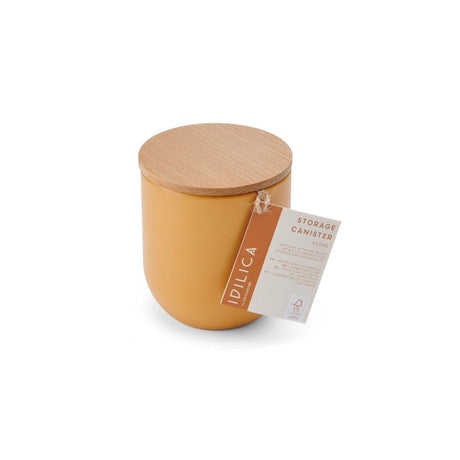 KITCHEN CANNISTER WITH BEECHWOOD LID 9CM X 10CM YELLOW
