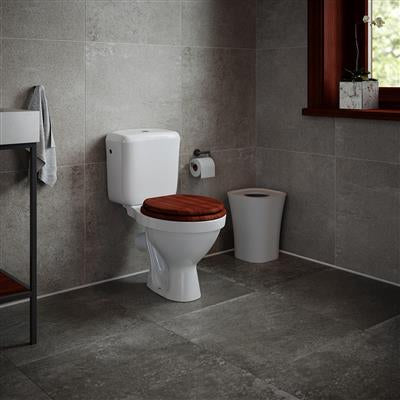 WOODLAND INSPIRED MAHOGANY TOILET SEAT WITH STAINLESS STEEL HINGES