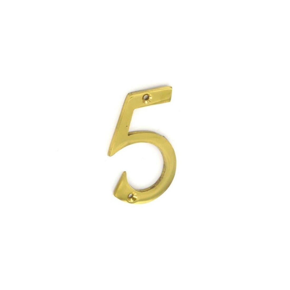 BRASS NUMERAL NO.5 75MM
