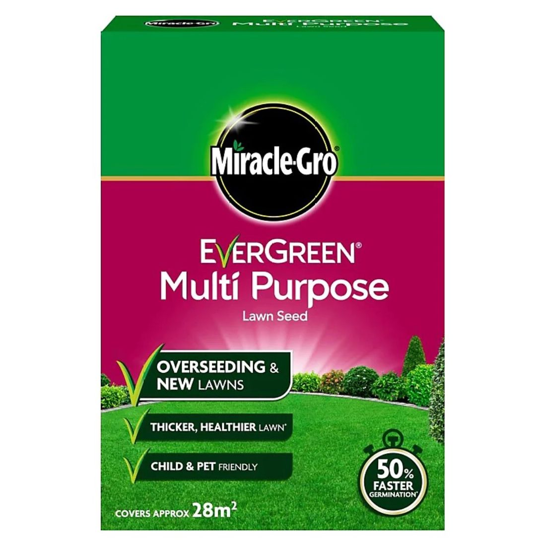 MIRACLE-GRO EVERGREEEN MULTI PURPOSE LAWN SEED 840G