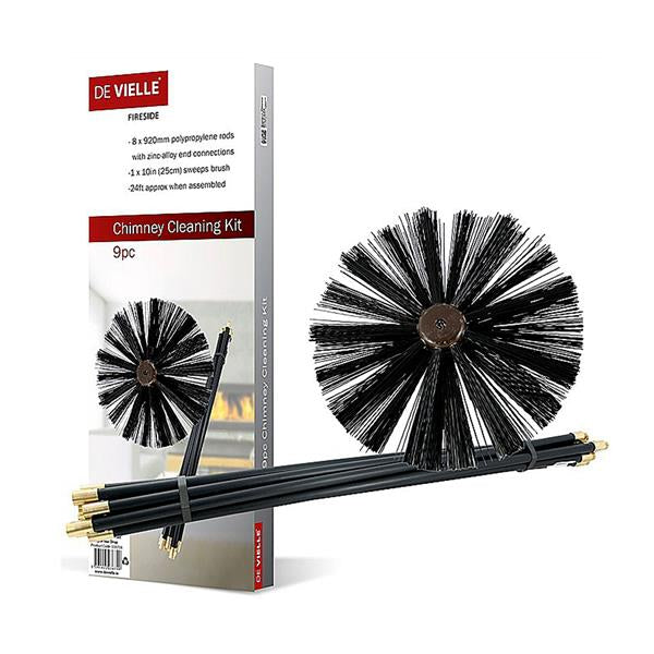 DE VIELLE 9 PIECE CHIMNEY CLEANING KIT