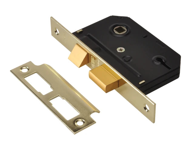UNION ESSENTIAL 3 LEVER MORTICE SASHLOCK POLISHED BRASS 2.5"
