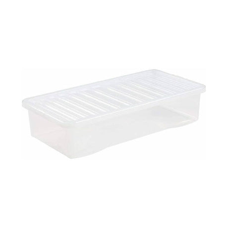 CRYSTAL CLEAR UNDER BED STORAGE BOX WITH LID 46L