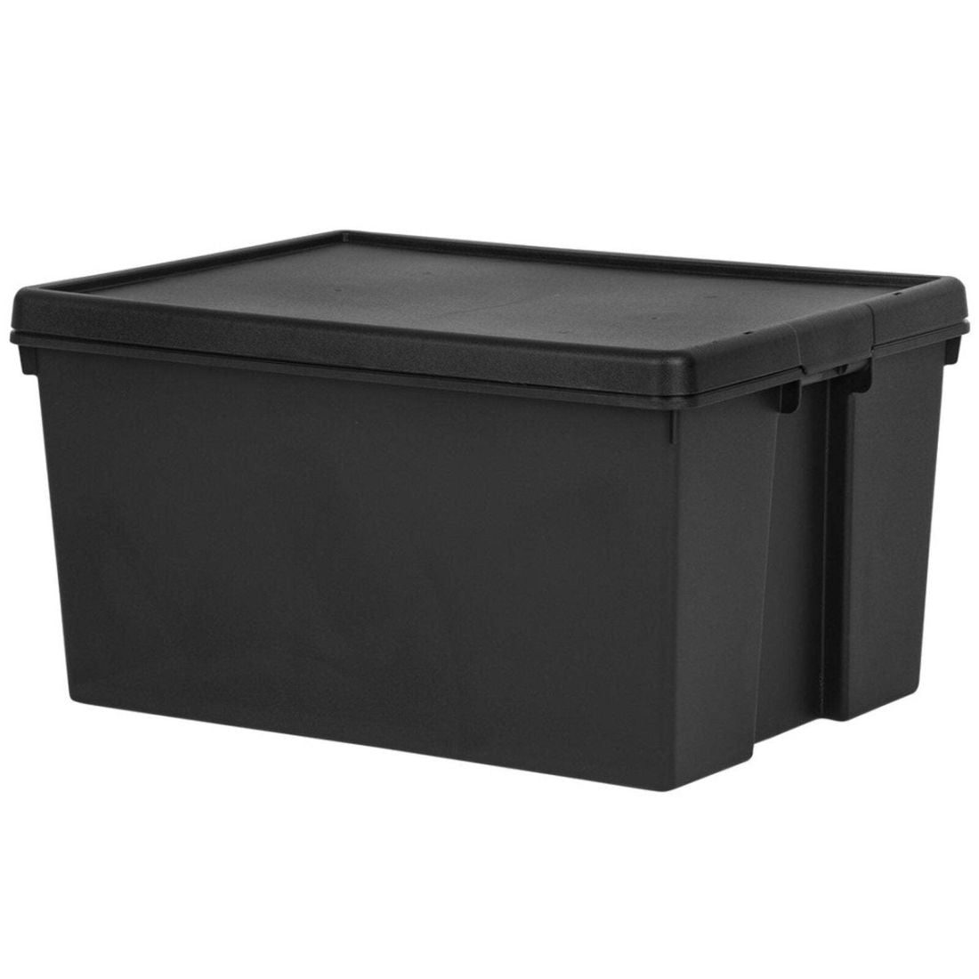 HEAVY DUTY STORAGE BOX BLACK WITH LID 96L