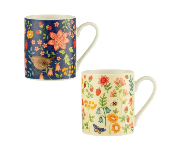 WILD FLOWER CHINA MUGS