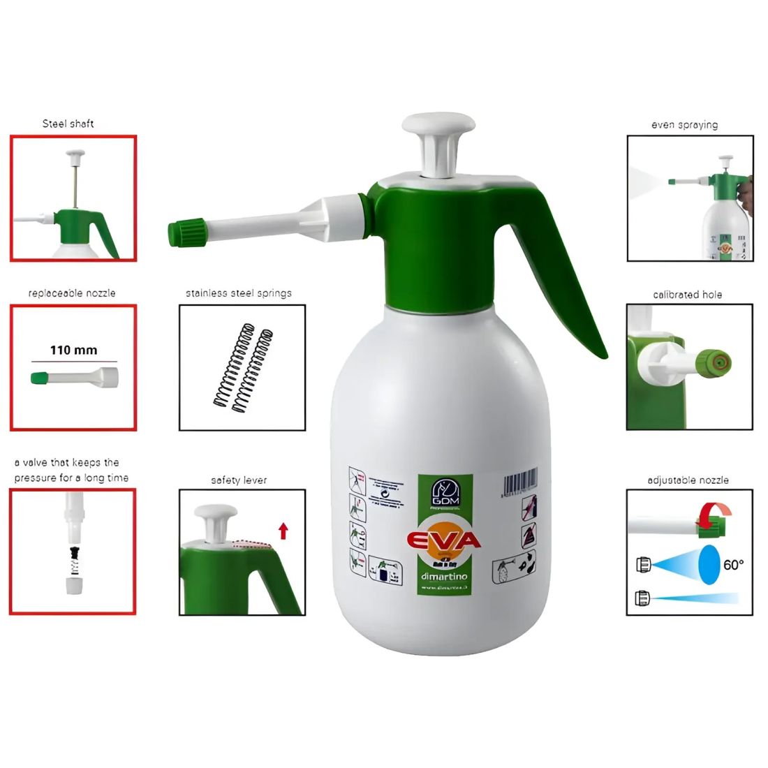 DI MARTINO EVA HANDHELD PRESSURE SPRAYER 2L