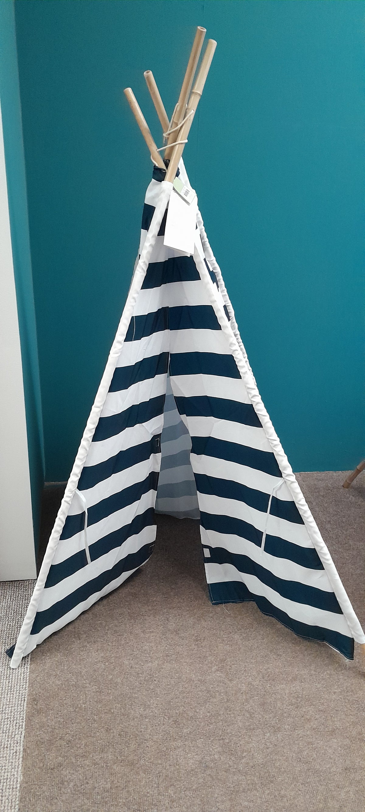 NAVY STRIPE TEEPEE TENT