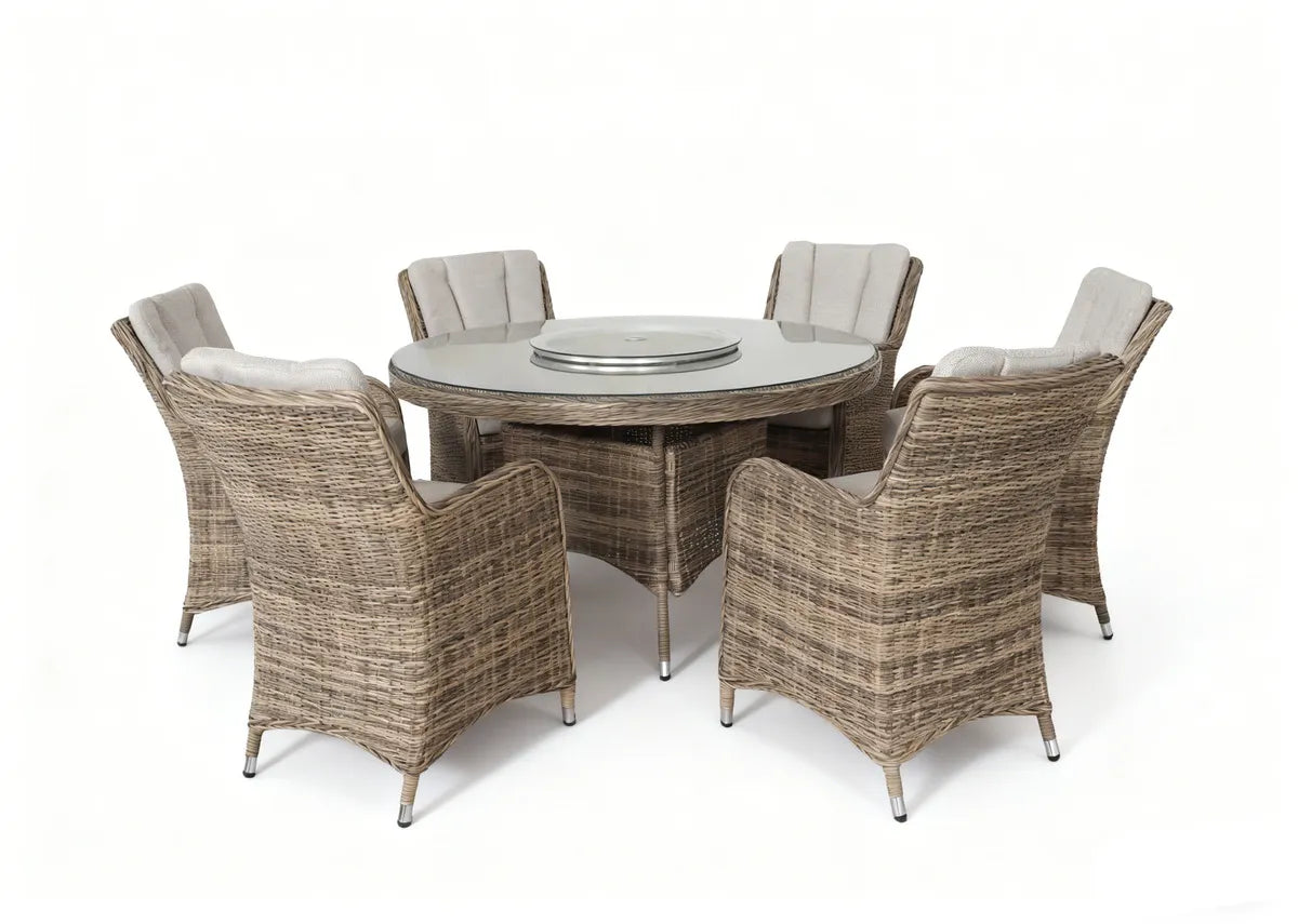 Eden Rose 6-Seater Round Dining Set – 1.5m