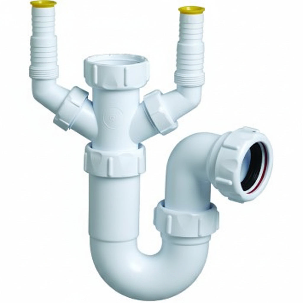 DOUBLE SPIGOT WASHING MACHINE TRAP 40MM