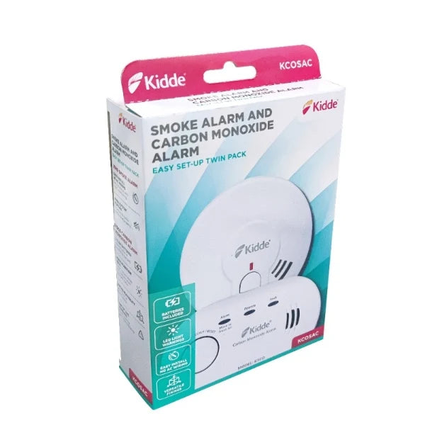 Kidde KCOSAC Essential Carbon Monoxide and Smoke Alarm Pack - White