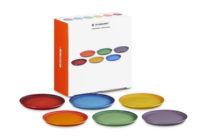 SET 6 RAINBOW SIDE PLATES