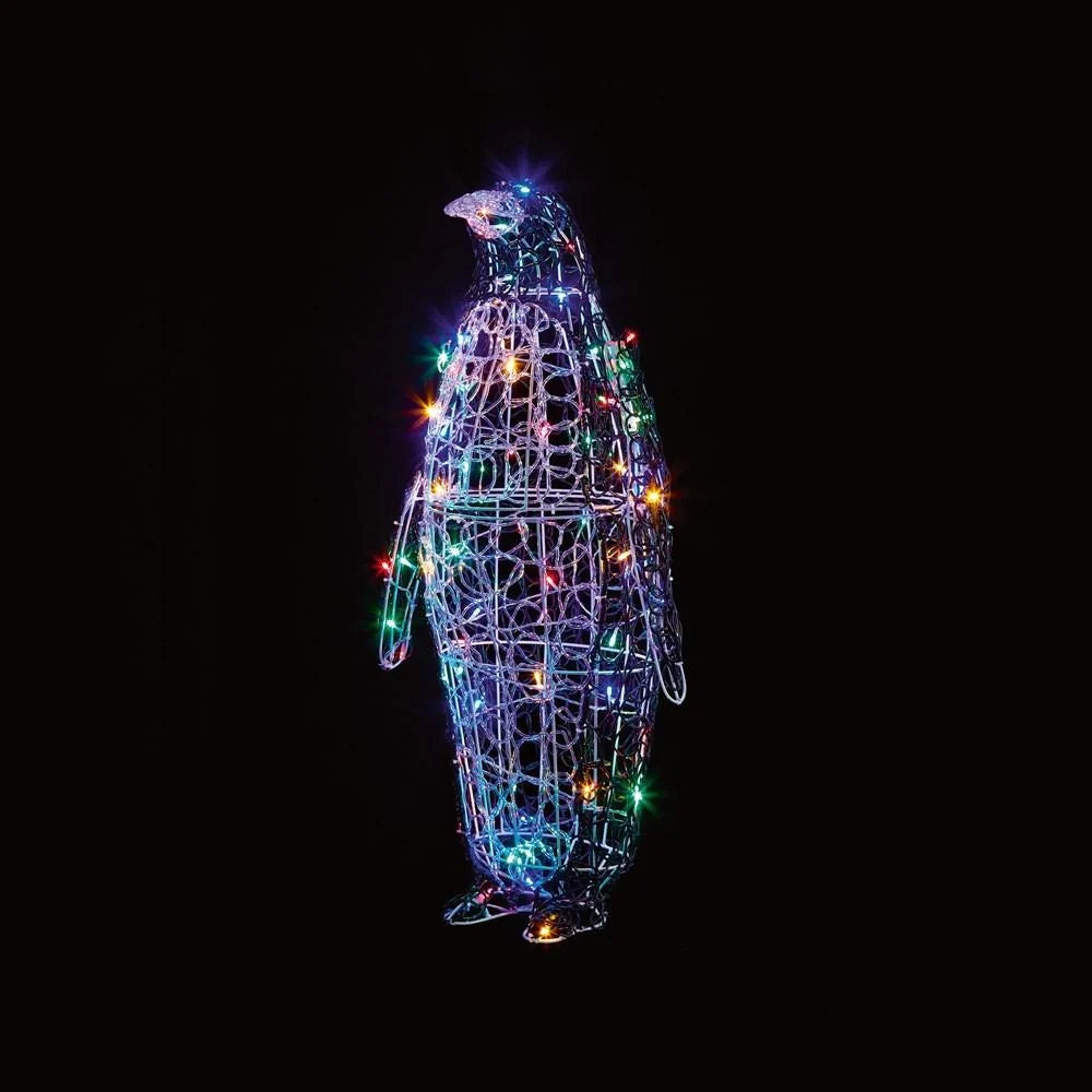PREMIER LED SOFT ACRYLIC PENGUIN MULTI-COLOURED 90CM