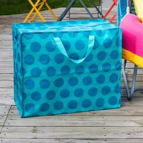 BLUE ON TURQUISE SPOTLIGHT JUMBO STORAGE BAG