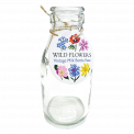 SCHOOL MILK BOTTLE VASE WILD FLOWERS
