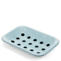 TWO PART ENAMEL SOAP DISH BLUE