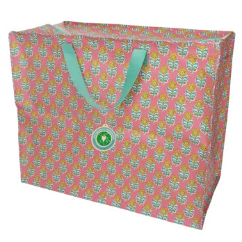 JUMBO STORAGE BAG PINK INDIAN DESIGN