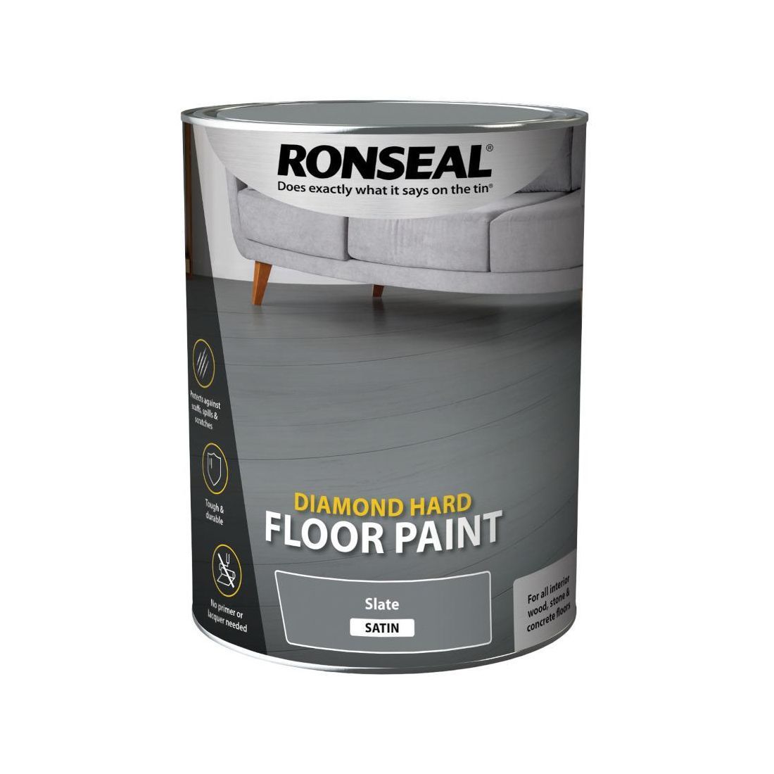 Ronseal Diamond Hard Satin Floor Paint Slate Grey 5l