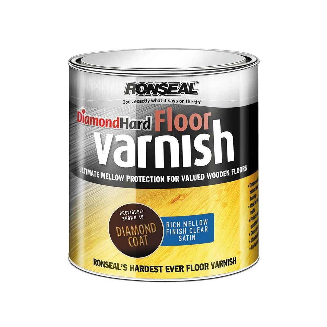 Ronseal Diamond Hard Mellow Satin Floor Varnish 2.5l