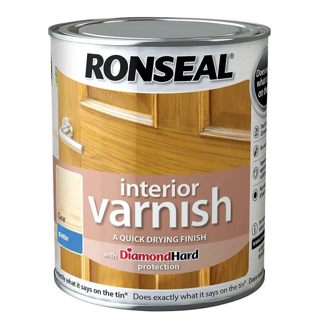 Ronseal Diamond Hard Interior Clear Satin Varnish 250ml RONSEAL