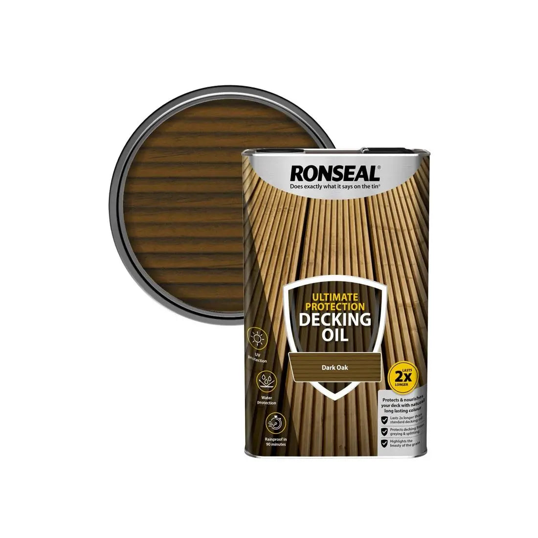 RONSEAL ULTIMATE DECKING OIL DARK OAK 5L RONSEAL