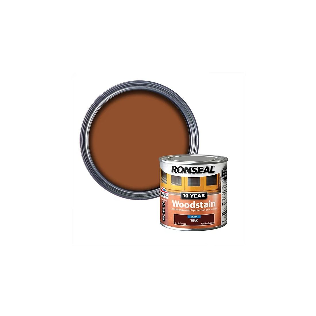 Ronseal 10 Year Satin Woodstain Teak 250ml