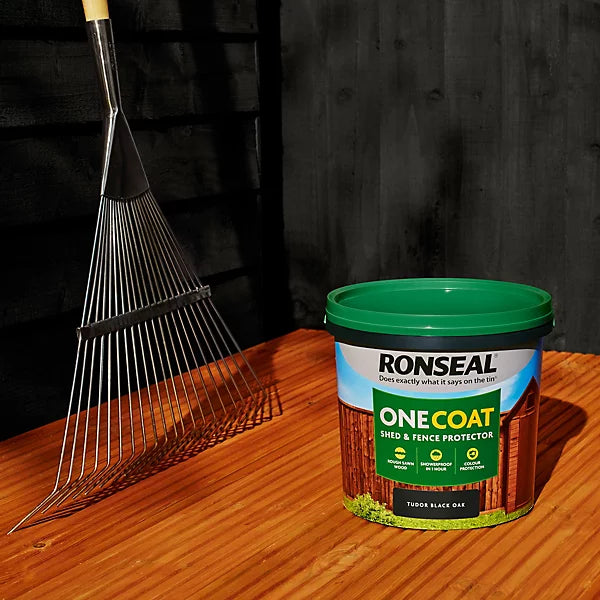 Ronseal One Coat Shed & Fence Protector Tudor Black Oak 5l
