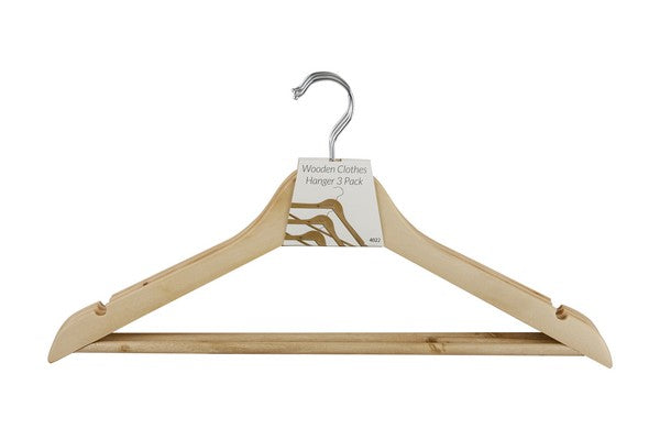 PACK 3 WOODEN HANGERS
