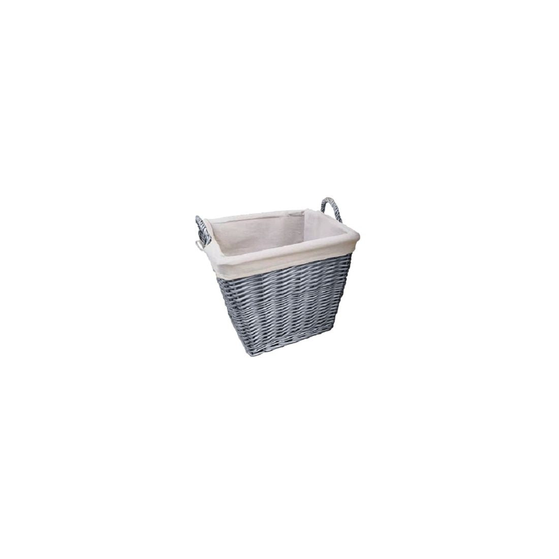 MOY FIRESIDE GREY SQUARE WICKER LINED BASKET 45CM
