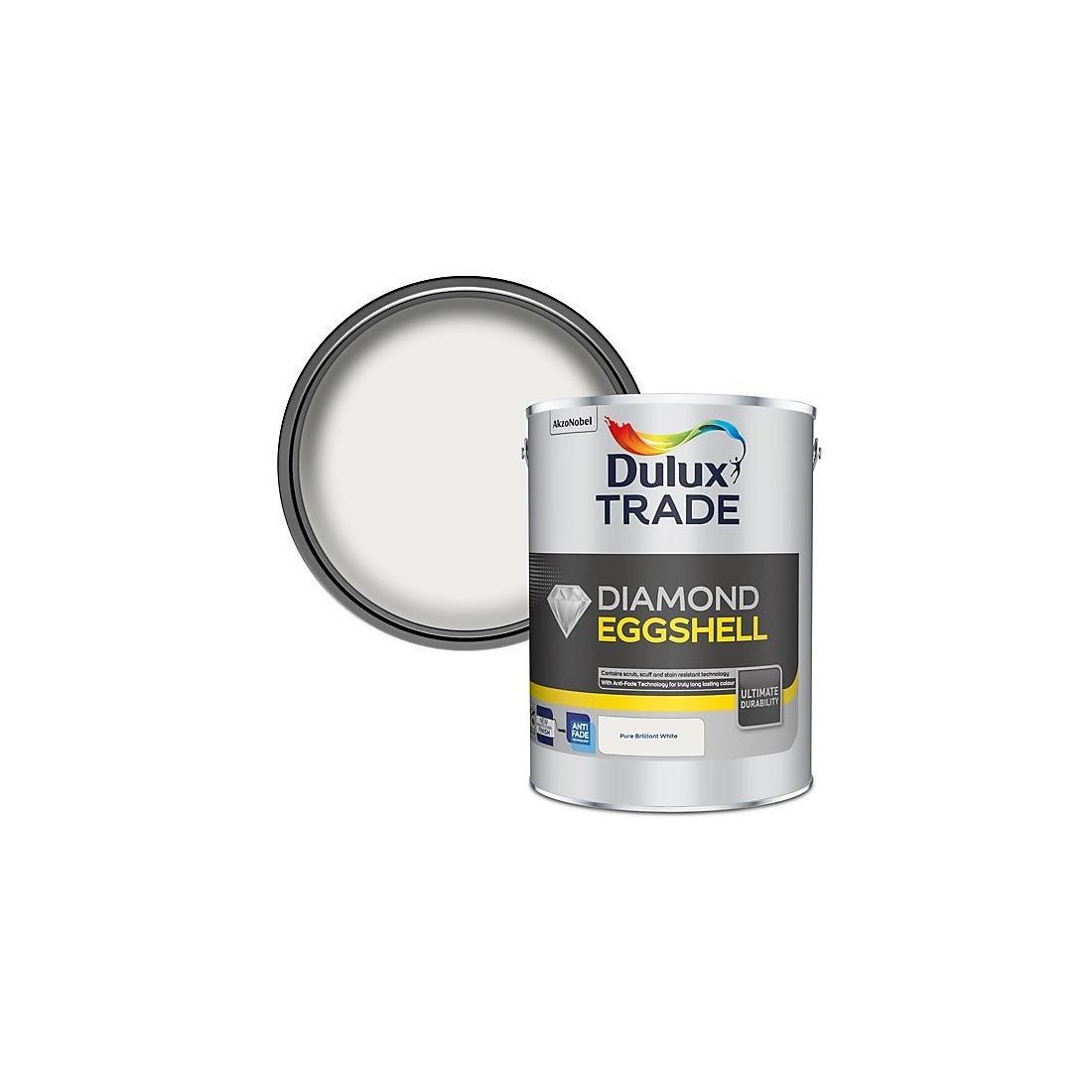 DULUX TRADE DIAMOND EGGSHELL PURE BRILLIANT WHITE 5L