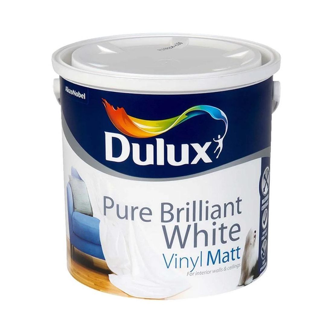 DULUX VINYL MATT PURE BRILLIANT WHITE 2.5L